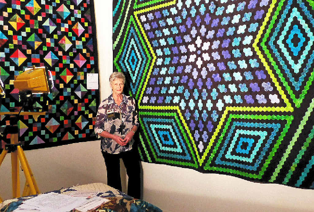 Convenor Nancye Tammes at the Gold Coast Quilters Guild Biennial Quilt Exhibition. Convenor Nancye Tammes at the Gold Coast Quilters Guild Biennial Quilt Exhibition.